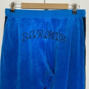 Reebok NBA Y2K Women’s Track Pants Terry Cloth Sz M Magic Flare Leg Blue Grunge